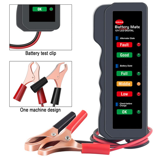 Mini 12V Car Battery Tester Digital Alternator